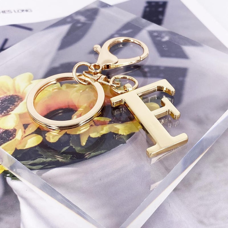 LAXPICOL Gold Letter A-Z Keychain for Women Bag Charms Purse Charms For Handbags Metal Alphabet Initial Letter Keychain - Image 4